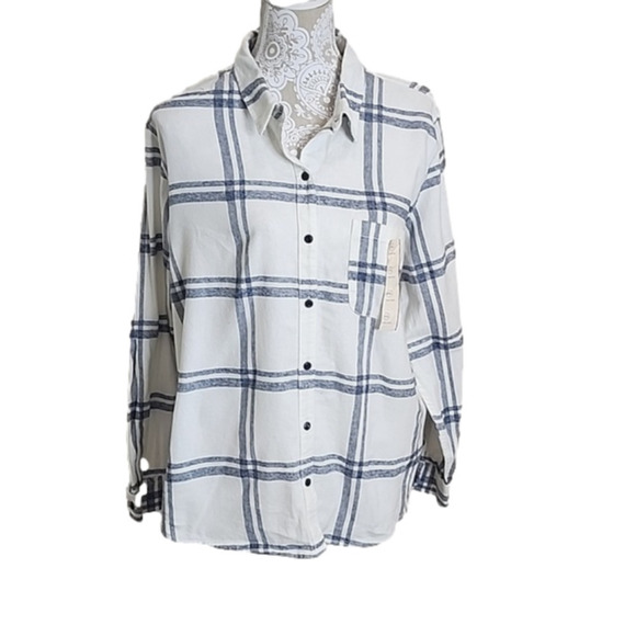 Universal Thread plaid long sleeve button down top, size XXL, NWT - Picture 1 of 6